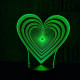 Szívben szívek 7 színű 3D led lámpa