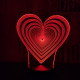 Szívben szívek 7 színű 3D led lámpa