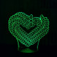 Szív füzér 7 színű 3D led lámpa