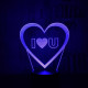 Szív I Love You 7 színű 3D led lámpa