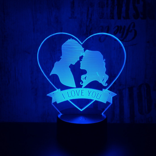 Szív pár 7 színű 3D led lámpa
