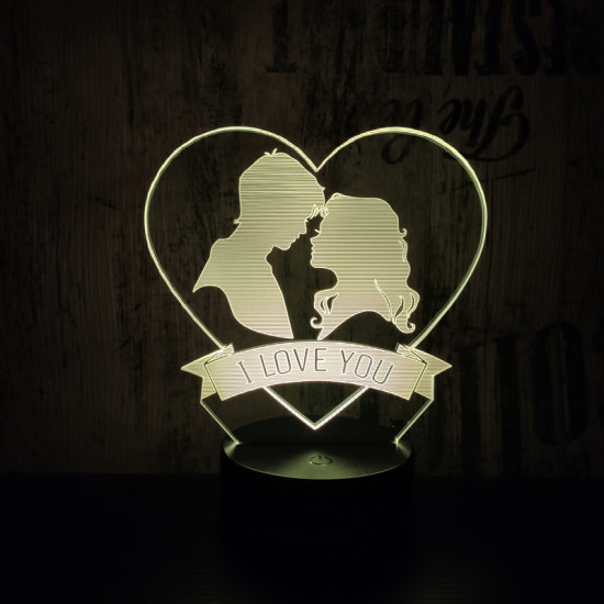 Szív pár 7 színű 3D led lámpa
