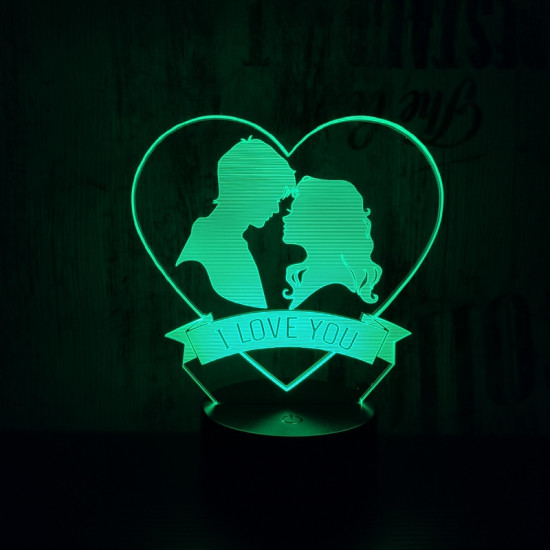 Szív pár 7 színű 3D led lámpa