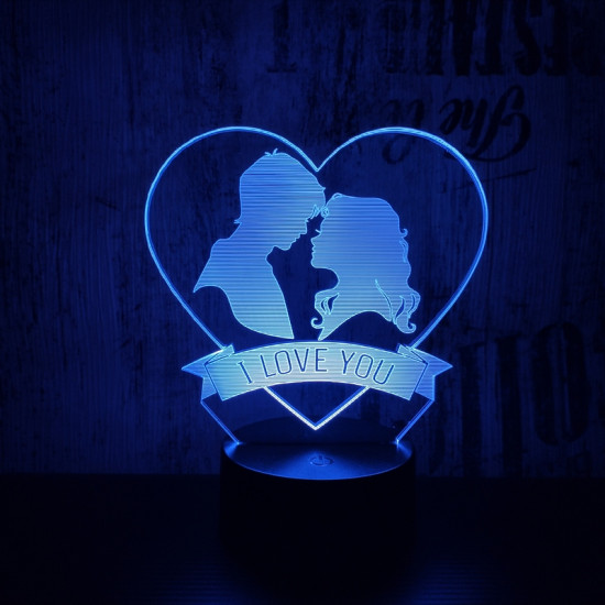 Szív pár 7 színű 3D led lámpa
