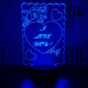 I love you 7 színű 3D led lámpa