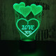 Love you lufi 7 színű 3D led lámpa