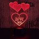 Love you lufi 7 színű 3D led lámpa