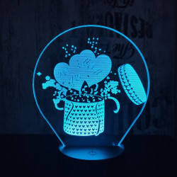 Love ajándék 7 színű 3D led lámpa