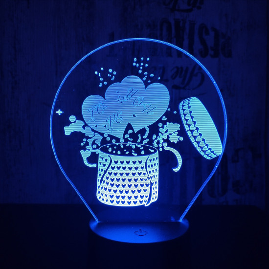 Love ajándék 7 színű 3D led lámpa