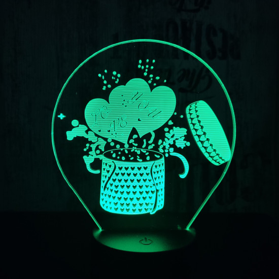 Love ajándék 7 színű 3D led lámpa
