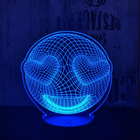Smile szív 7 színű 3D led lámpa