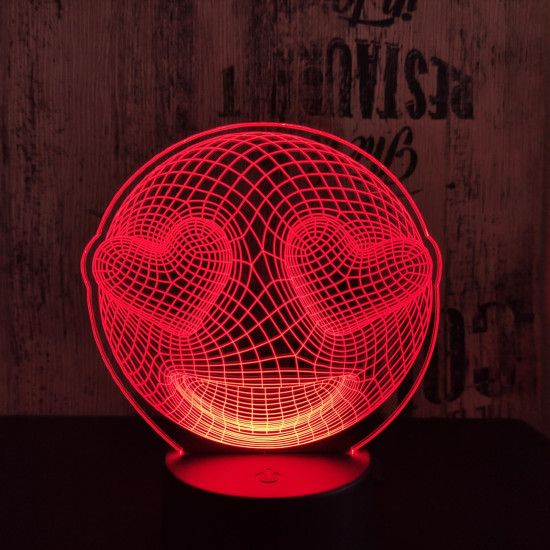 Smile szív 7 színű 3D led lámpa