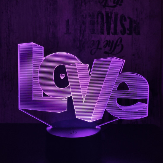 Love kocka 7 színű 3D led lámpa