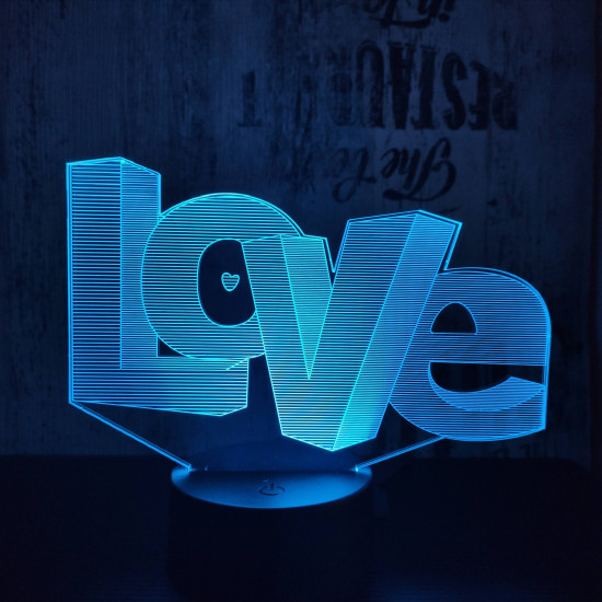 Love kocka 7 színű 3D led lámpa