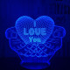 Kézben szív 7 színű  3D led lámpa
