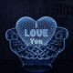 Kézben szív 7 színű  3D led lámpa
