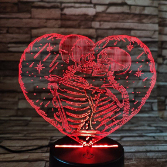 Szív jegyespár 7 színű 3D led lámpa