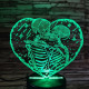 Szív jegyespár 7 színű 3D led lámpa