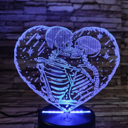 Szív jegyespár 7 színű 3D led lámpa
