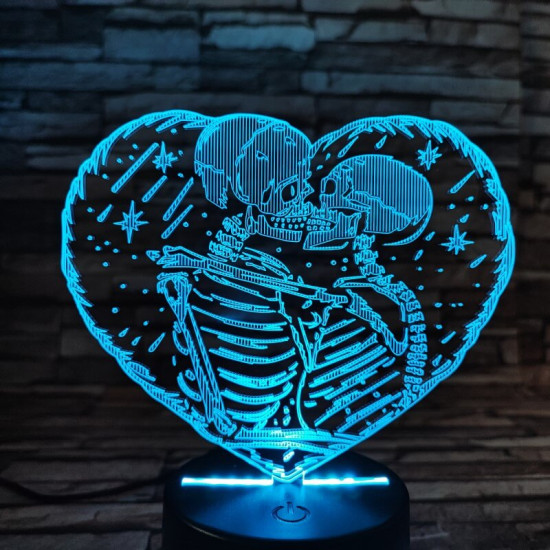 Szív jegyespár 7 színű 3D led lámpa