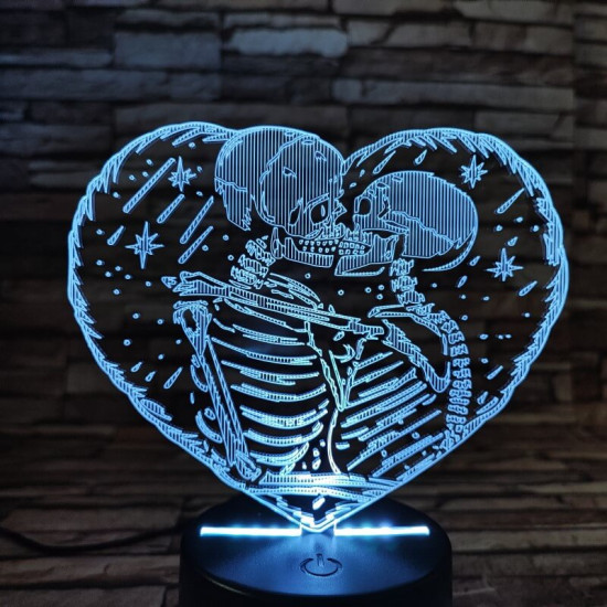 Szív jegyespár 7 színű 3D led lámpa