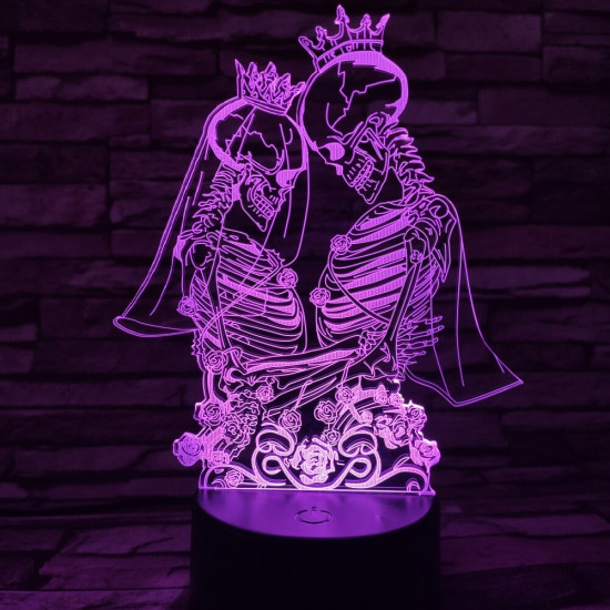 Jegyespár 7 színű 3D led lámpa