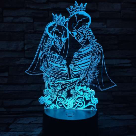 Jegyespár 7 színű 3D led lámpa