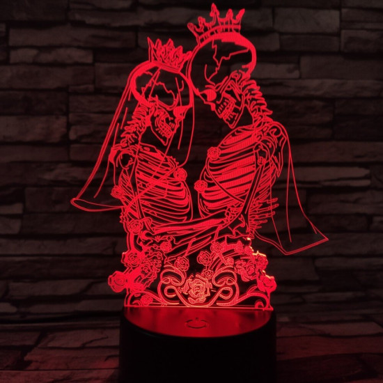 Jegyespár 7 színű 3D led lámpa