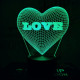 Szívben Love 7 színű 3D led lámpa