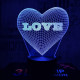 Szívben Love 7 színű 3D led lámpa