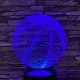 Kosárlabda 3 7 színű  3D led lámpa