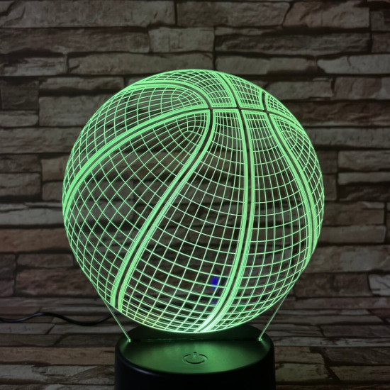 Kosárlabda 3 7 színű  3D led lámpa