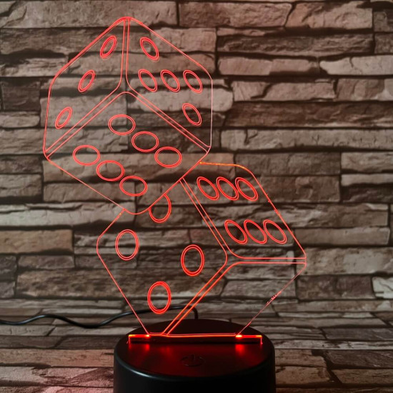 Dobókocka  7 színű 3D led lámpa
