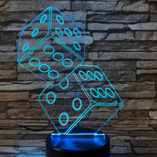 Dobókocka  7 színű 3D led lámpa