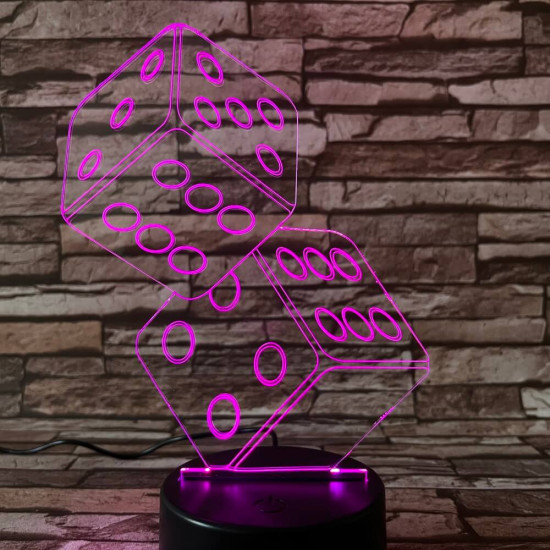 Dobókocka  7 színű 3D led lámpa
