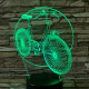 Kerékpár cruiser 7 színű 3D led lámpa