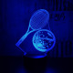 Teniszütő labda 3D led lámpa
