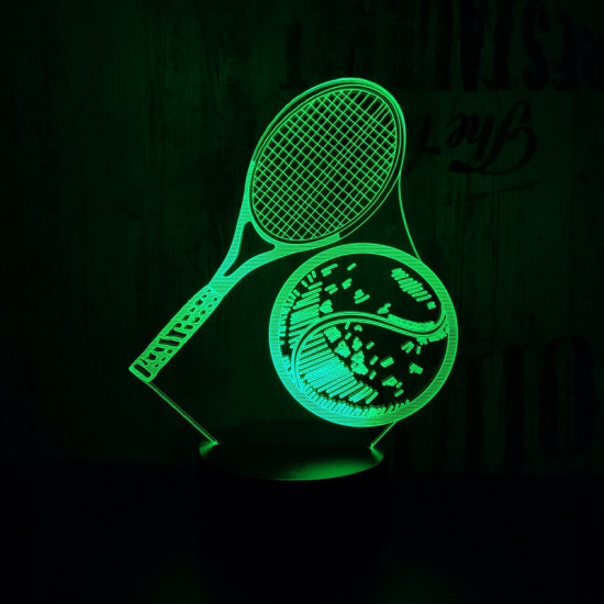 Teniszütő labda 3D led lámpa