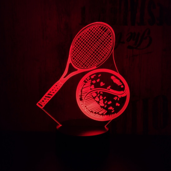 Teniszütő labda 3D led lámpa