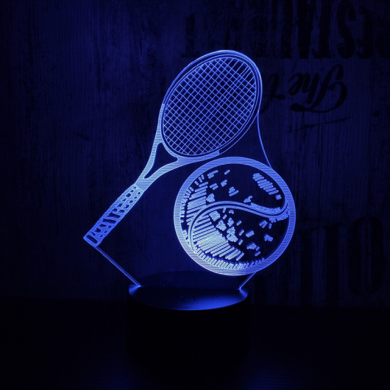 Teniszütő labda 3D led lámpa