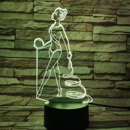 Tornász lány 7 színű 3D led lámpa
