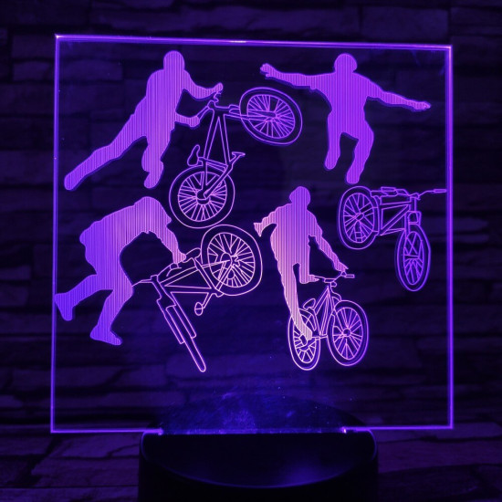 Kerékpár 7 színű 3D led lámpa