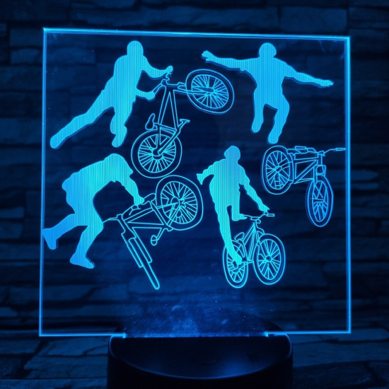 Kerékpár 7 színű 3D led lámpa