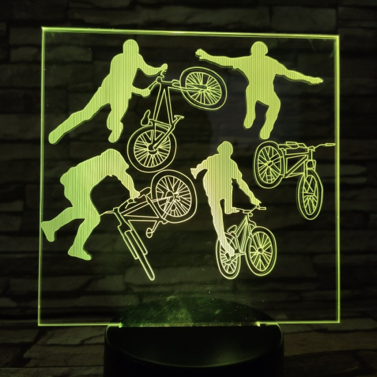 Kerékpár 7 színű 3D led lámpa