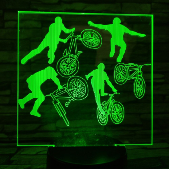Kerékpár 7 színű 3D led lámpa