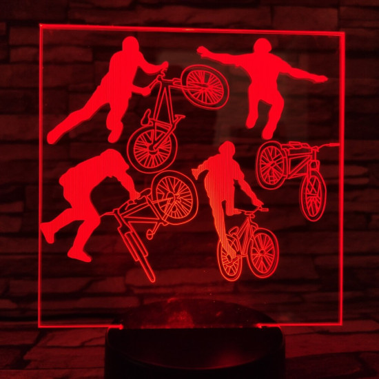 Kerékpár 7 színű 3D led lámpa
