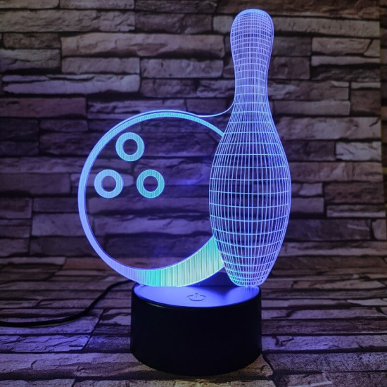 Bowling 7 színű 3D led lámpa