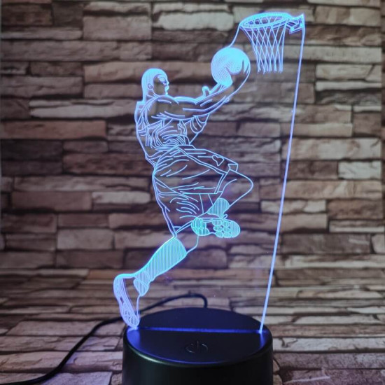 Kosárlabda játékos 7 színű  3D led lámpa