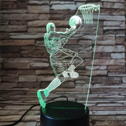 Kosárlabda játékos 7 színű  3D led lámpa