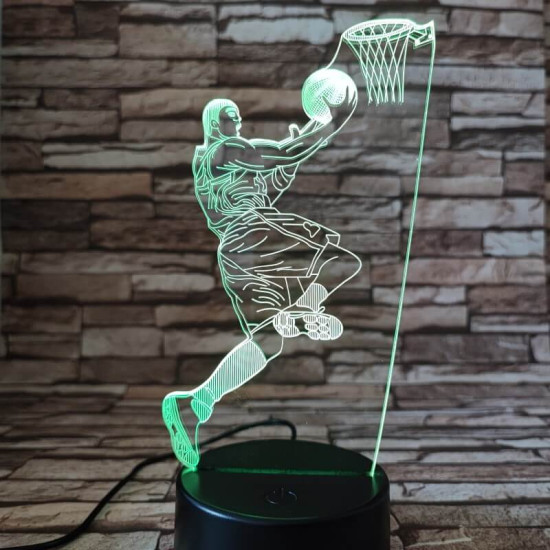 Kosárlabda játékos 7 színű  3D led lámpa
